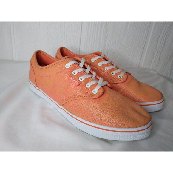 Vans Shoes - VANS Atwood Womens Sz 8 Low Coral White Henna Print Canvas Sneakers Shoes